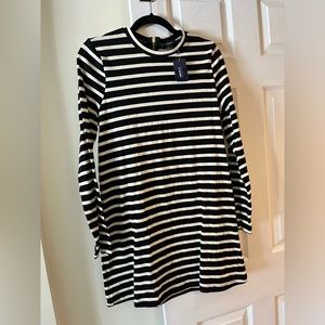 L long sleeved striped mini dress